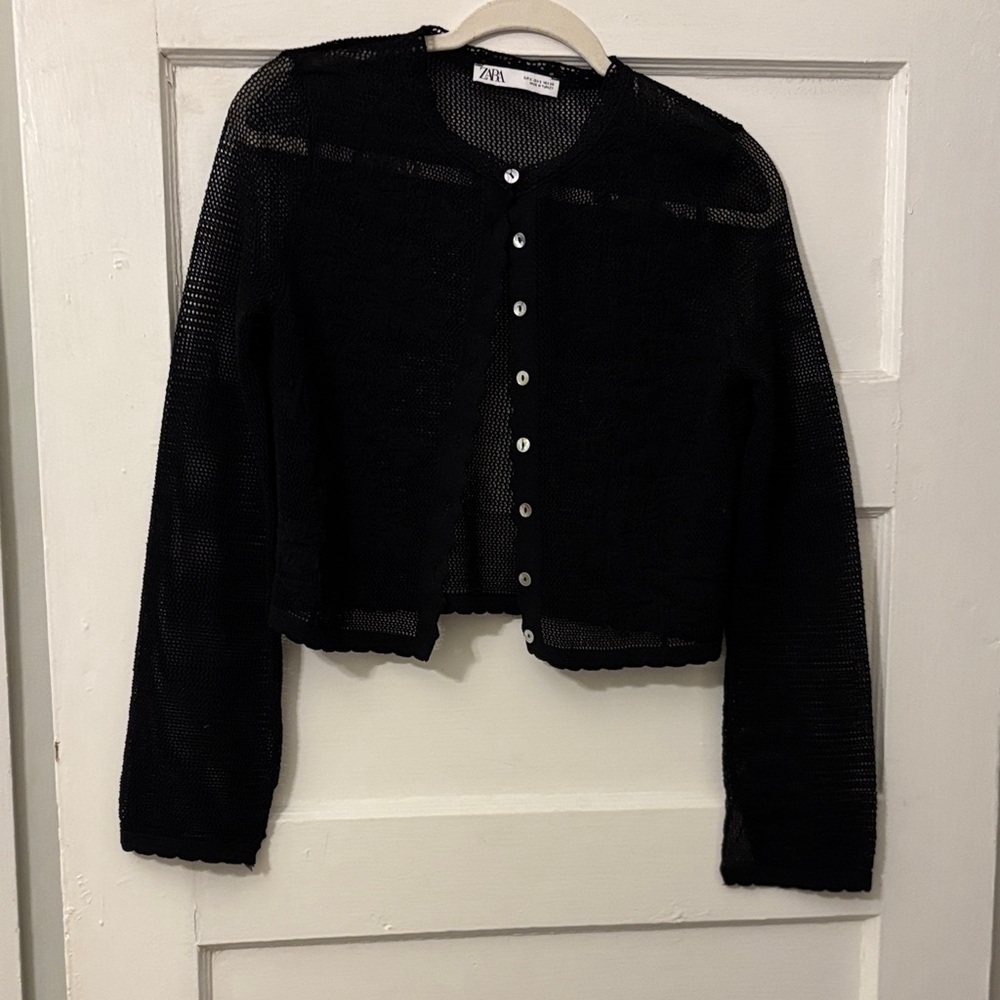 Zara Black Mesh Cardigan